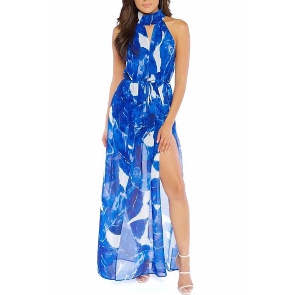 Dresses & Skirts - HALTER NECKLINE PRINTED DRESS